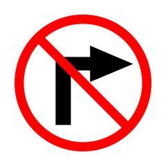 Do not turn right. Vector illustration.