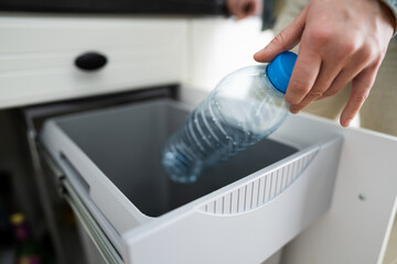 Bottle Recycle Bin In Kitchen