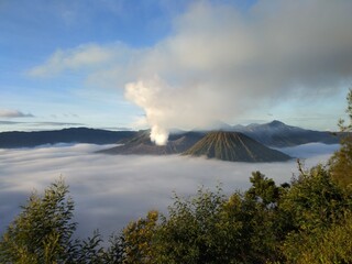 Overview of Mount Bromo, Indonesia - April 2017