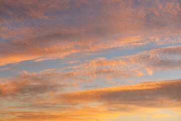 Clouds on the sunset sky