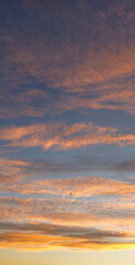 Clouds on the sunset sky