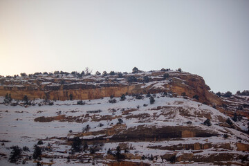 snow covered mountains