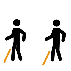 a sign of social distancing in the queue at the cinema, in the store, at the ticket office of the train station, be safe