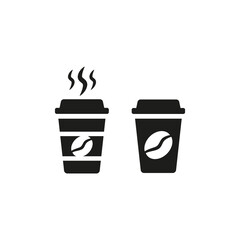 Disposable coffee cup icon on white background.