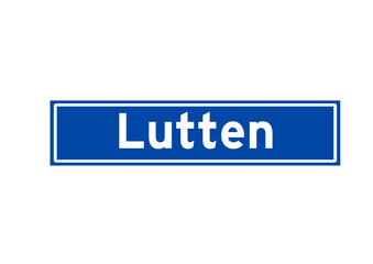 Lutten isolated Dutch place name sign. City sign from the Netherlands.