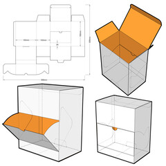 Dispenser Box and Die-cut Pattern. The .eps file is full scale and fully functional. Prepared for real cardboard production.