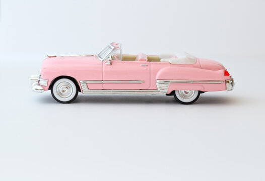 Classic Pink Convertible Car 