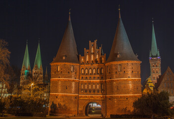 Obraz premium Holsten Gate, Lübeck, Schleswig-Holstein, Germany