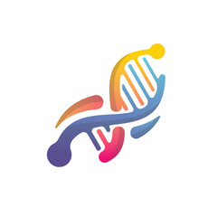 Colorful DNA logo template design