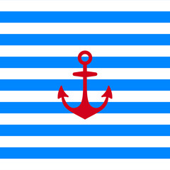 Red Anchor, Blue and White Stripes