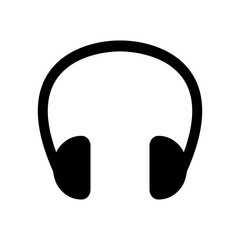 Simple Flat Headphone or Earphone Icon. Vector Image. 