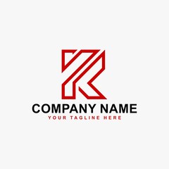 Letter K logo design vector. KF monogram sign symbol.