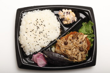 和風きのこハンバーグ弁当