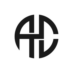 AC circle letter logo vector