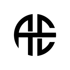 AE circle letter logo vector