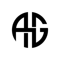 AG circle letter logo vector