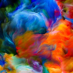 Fotobehang Mix van kleuren Magic of Paint Flow