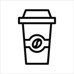 coffe icon vector illustration template on white background. color editable
