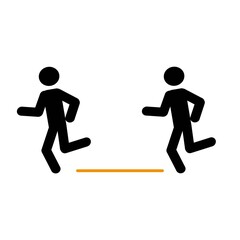 the icon of the social distance during sports, be safe, prevention of coronavirus