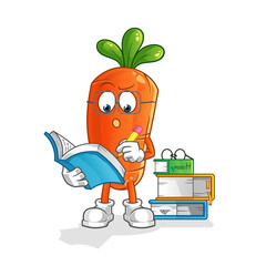 carrot studying mascot. cartoon vector