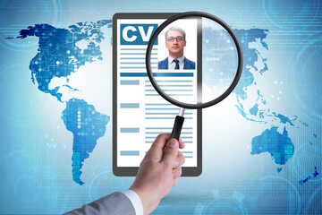 Recruitment and employment concept with cv