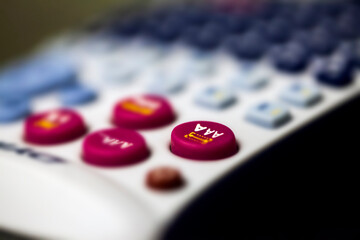 Detail of the Keys with Numbers on the Phone