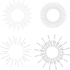 円のアートな線のフレーム素材セット