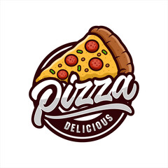 Pizza delicious design premium logo