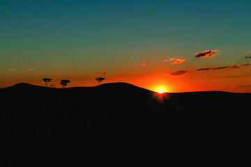 sunset in the mountains