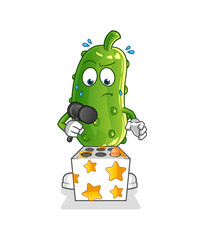 cucumber play whack a mole mascot. cartoon vector