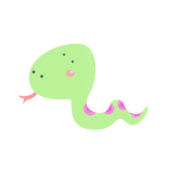 cute snake animal character design vector template illustration
