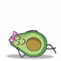 cute avocado slip character vector template design illustration