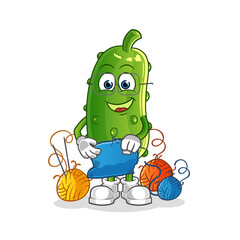 cucumber tailor mascot. cartoon vector