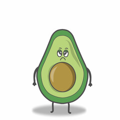 cute avocado character vector template design illustration