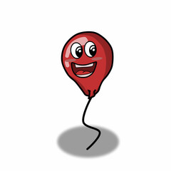 Cute balloon character vector template design illustration