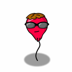 Cute balloon character vector template design illustration