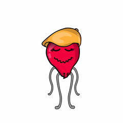 Cute balloon character vector template design illustration