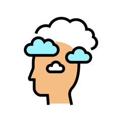 dreaming philosophy color icon vector. dreaming philosophy sign. isolated symbol illustration