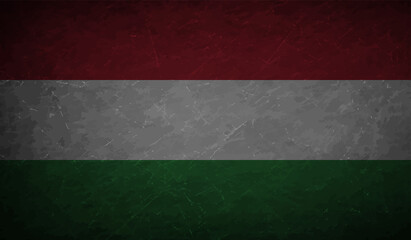 Hungary grunge, old, scratched style flag