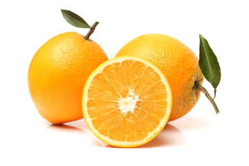 Orange fruit on the white background