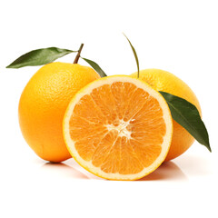 Orange fruit on the white background