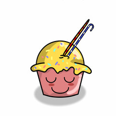 Cute cupcake vector template design illustrator