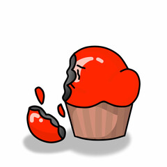 Cute cupcake vector template design illustrator