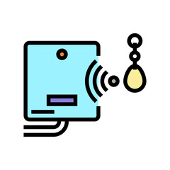 mini trinket with rfid chip color icon vector. mini trinket with rfid chip sign. isolated symbol illustration