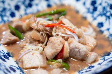 stir fried streaky pork with shrimp paste