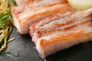 삼겹살 한국음식 Pork belly samgyeopsal