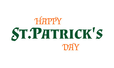 happy st.patrick's day, vector greetings isolated on white background