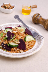 Wheat with vegetables