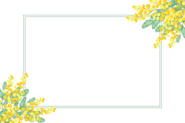 ミモザの花　フレーム