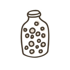 Doodle jar vector hand drawn icon isolated on white background
